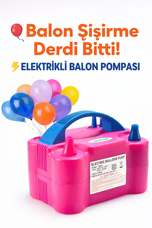 Çift Çıkışlı Elektrikli Balon Şişirme Makinesi Balon Makinası Fişli